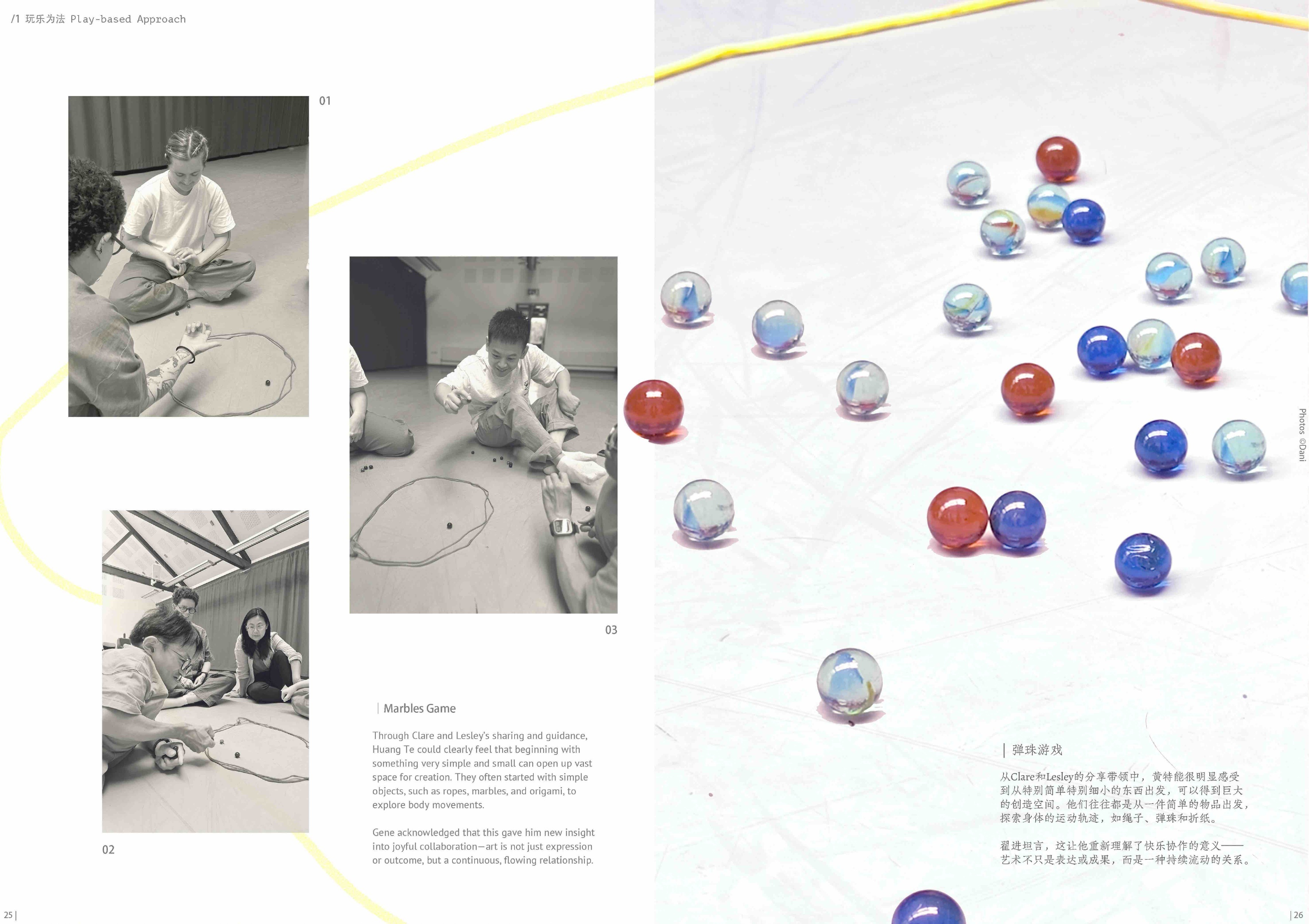 Marbles and creative notes arranged on a table