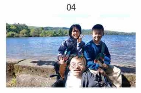 A group beside a lake
