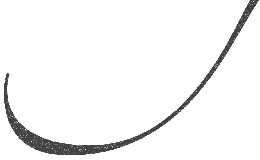 A sweeping black brushstroke