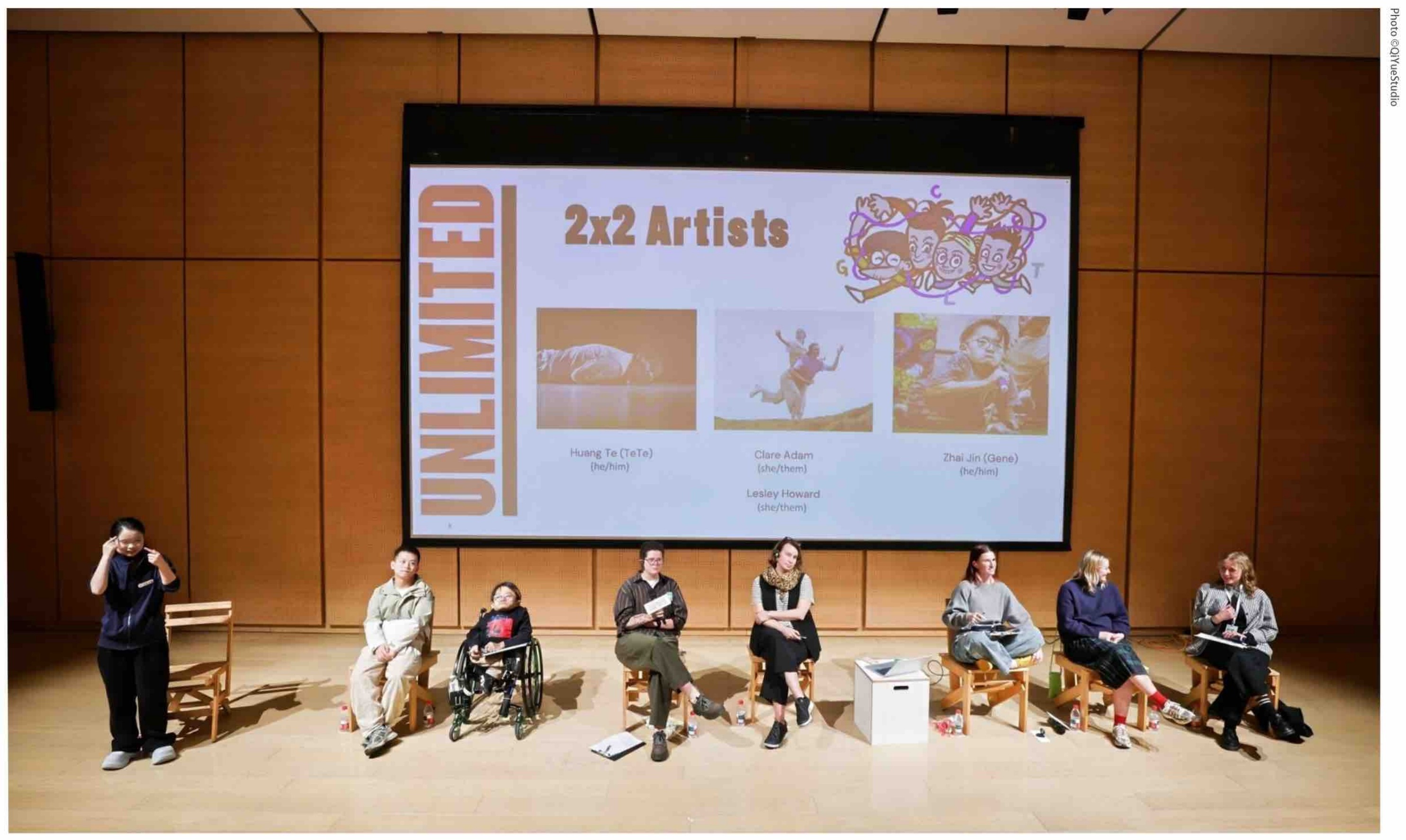 Artists speaking at a public panel