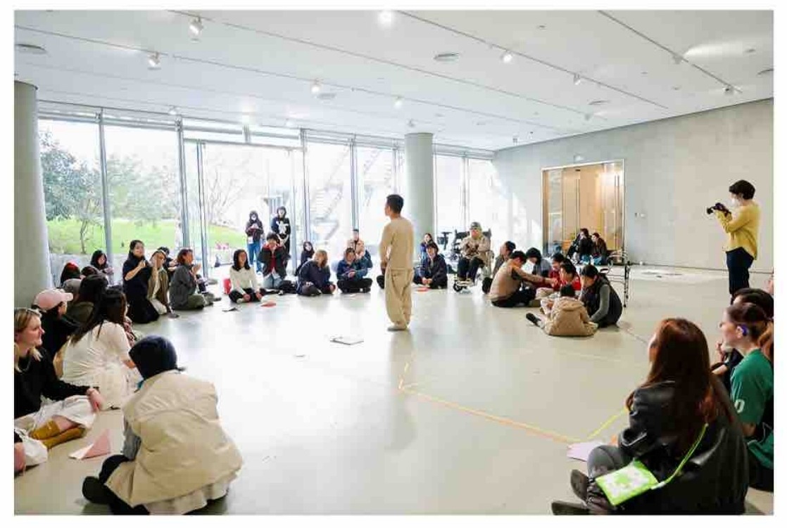 Participants in a movement workshop