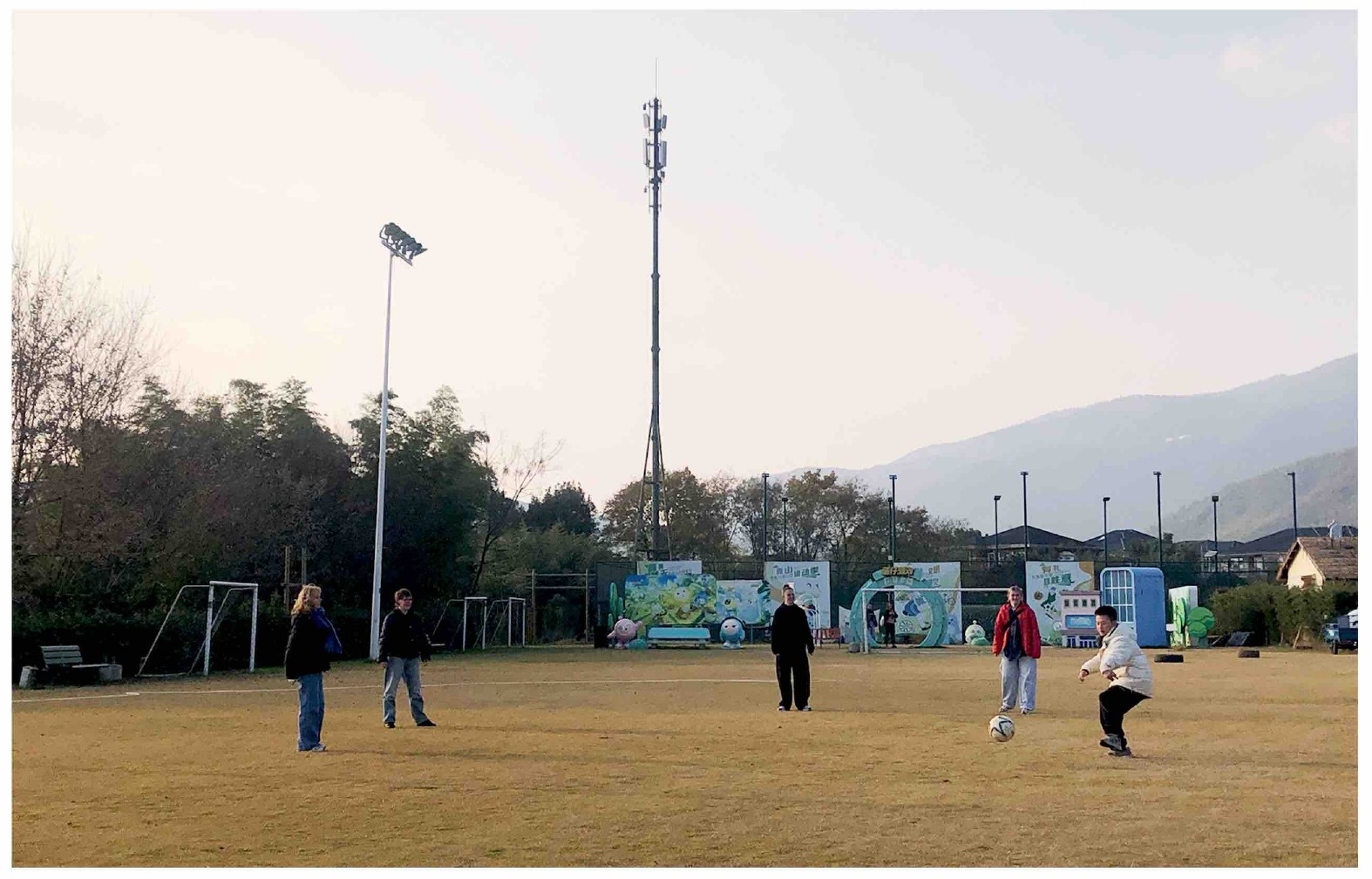 A football field in Qingshan Village