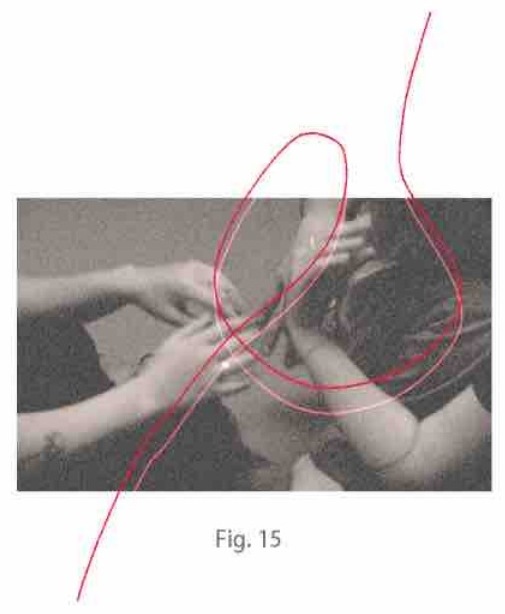 A close view of thread crossing an image