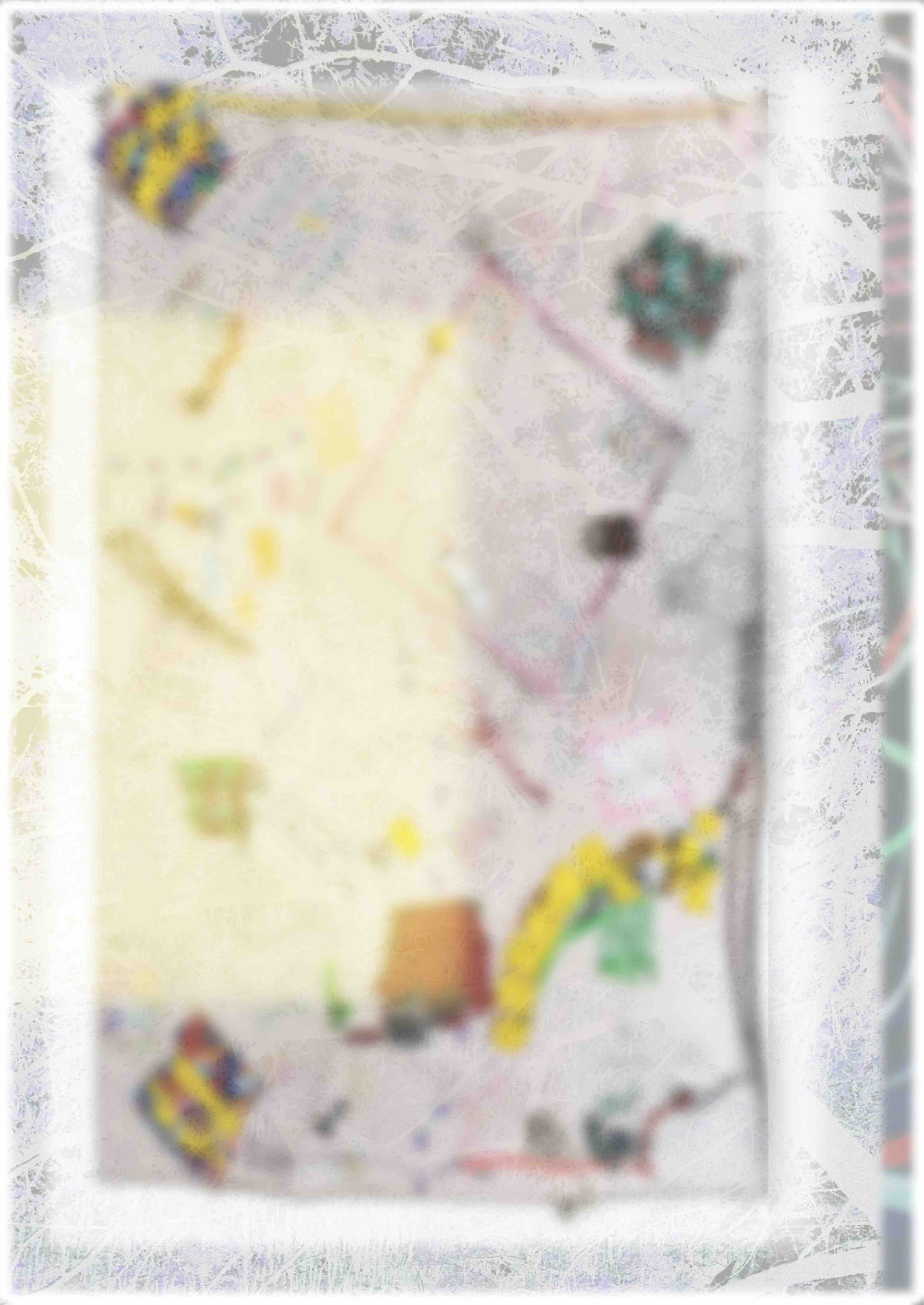 Abstract artwork of layered maps, marks and coloured thread